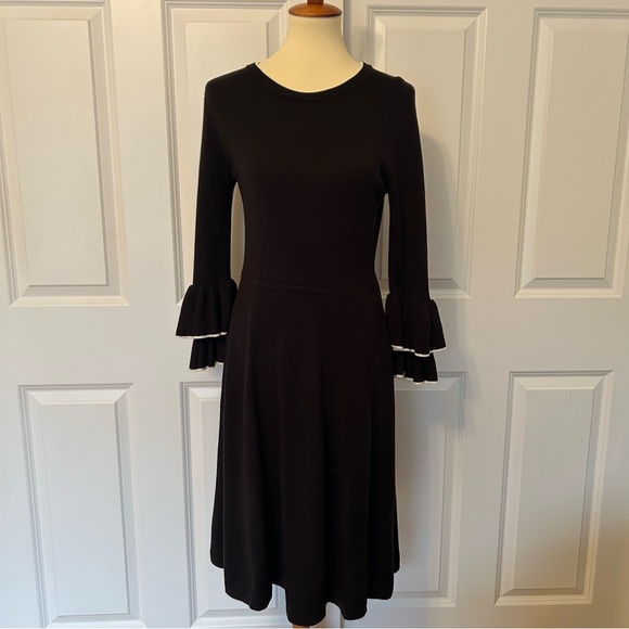 Vince Camuto Dresses & Skirts - Vince Camuto Black Ruffle Sleeve Sweater Dress